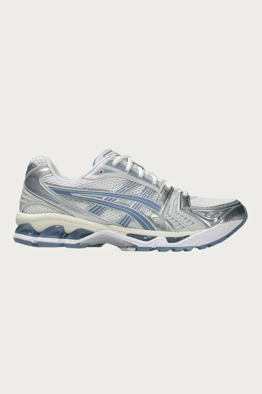 Gel-Kayano 14 - White/Light Navy sold by Canoe Club