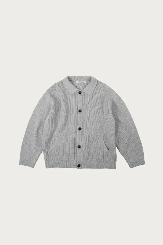 Ultra Heavyweight Collar Cardigan - Light Grey made by FrizmWORKS