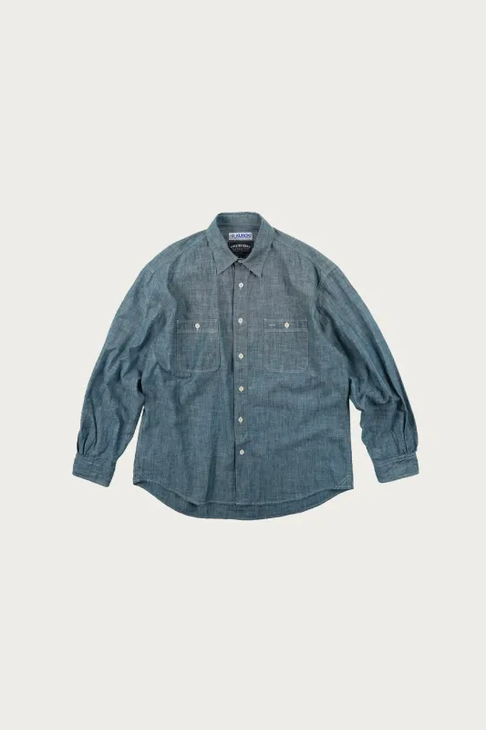 Kuroki Chambray Work Shirt - Washed Blue made by FrizmWORKS