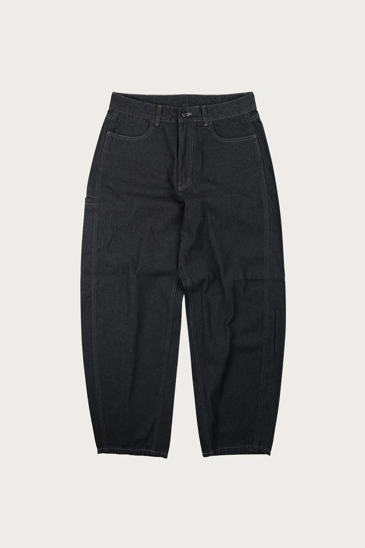 Curved Denim Pants - Black sold by Canoe Club