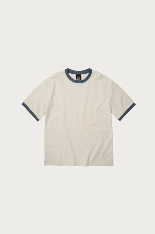 Terry Ringer Half Tee - Cream/Blue made by FrizmWORKS