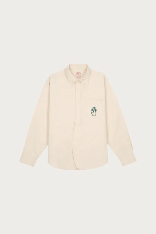 Brooks Brothers California Half Placket Oxford Button Up - Natural sold by Canoe Club
