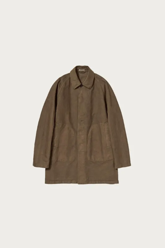 Garment-Dyed Organic Cotton Heavy Twill Short Work Jacket - Dark Brown sold by Canoe Club