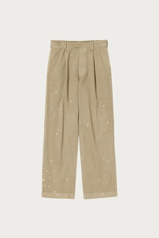 Garment-Dyed Finx Light Chino One-Tuck Wide Pants - Beige made by Auralee