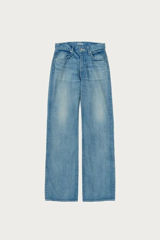 Faded Selvedge Light Denim Wide Pants - Light Indigo made by Auralee