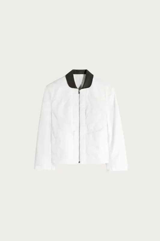 Leather Collar Blouson - Rice Powder made by Lemaire