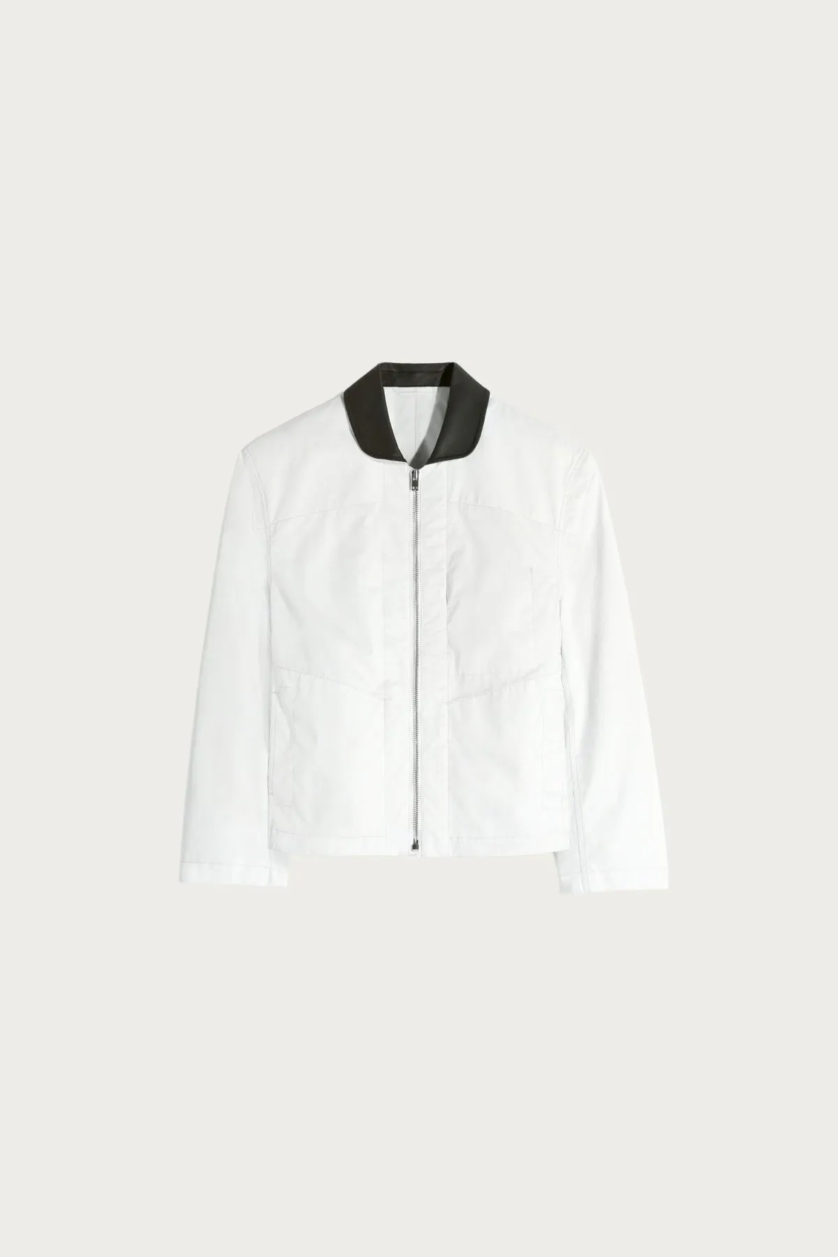 Leather Collar Blouson - Rice Powder sold by Canoe Club