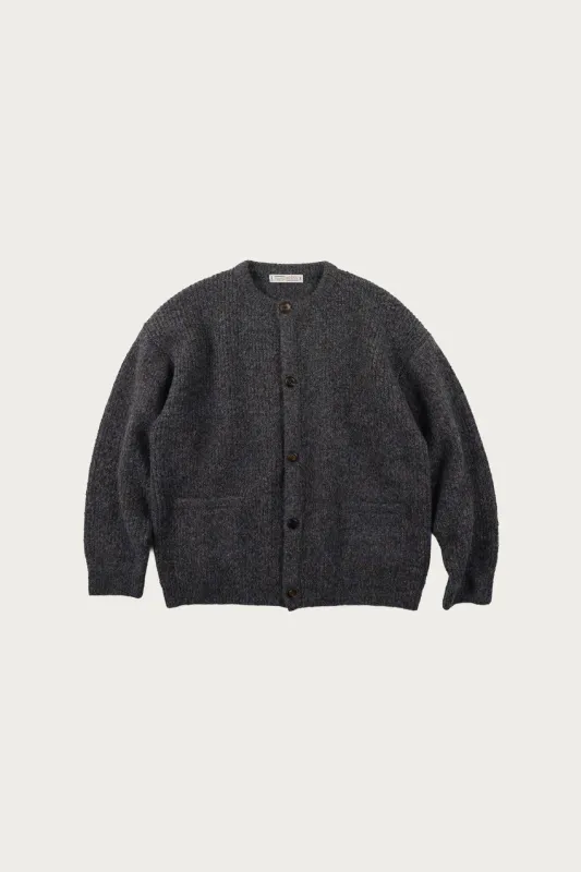 Brushed Wool Round Cardigan - Brown made by FrizmWORKS