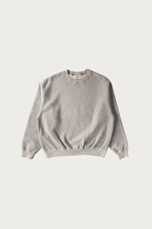 Relax Fit Densely Knit Sweat Shirt - Heather Grey made by orSlow