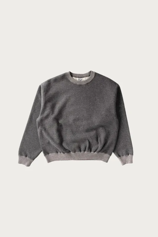 Relax Fit Densely Knit Sweat Shirt - Charcoal Grey made by orSlow