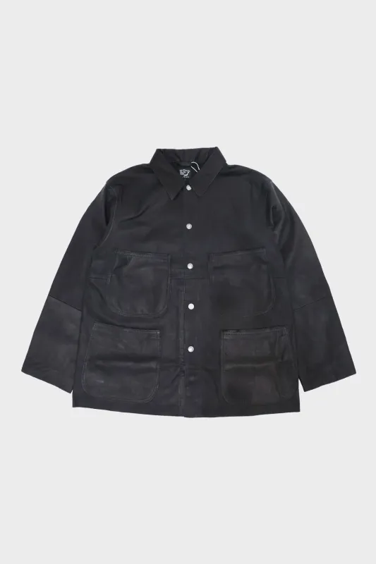 Leather Utility Coverall - Black made by orSlow