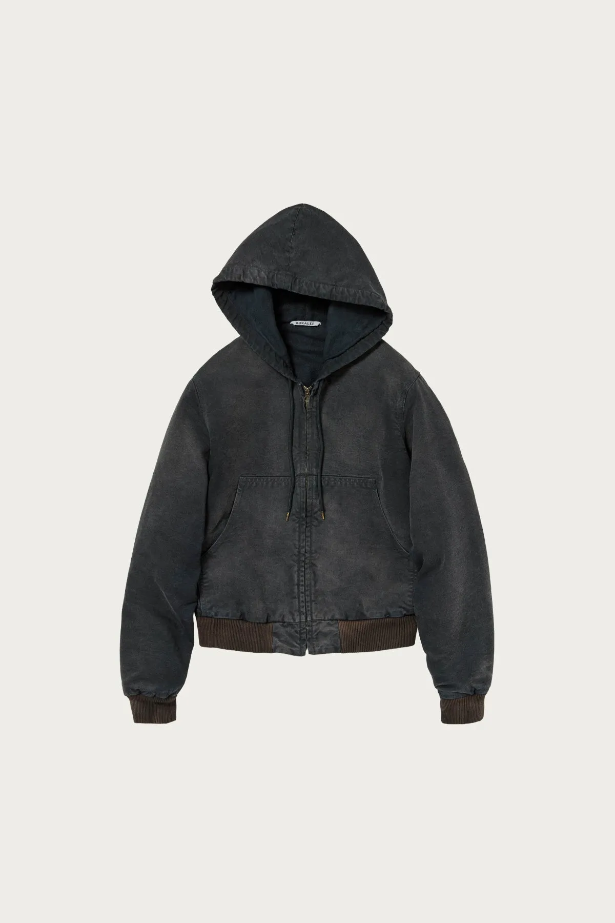 Product Dyed Organic Cotton Duck Short Zip Parka - Faded Black sold by Canoe Club