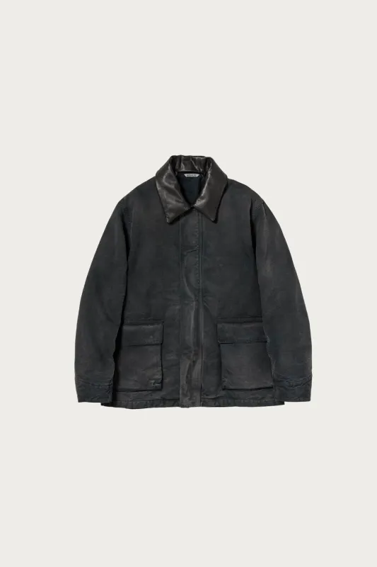 Product Dyed Organic Cotton Duck Blouson - Faded Black sold by Canoe Club
