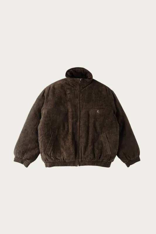 Padded Track Blouson - Carob Linen Velvet made by Canoe Club