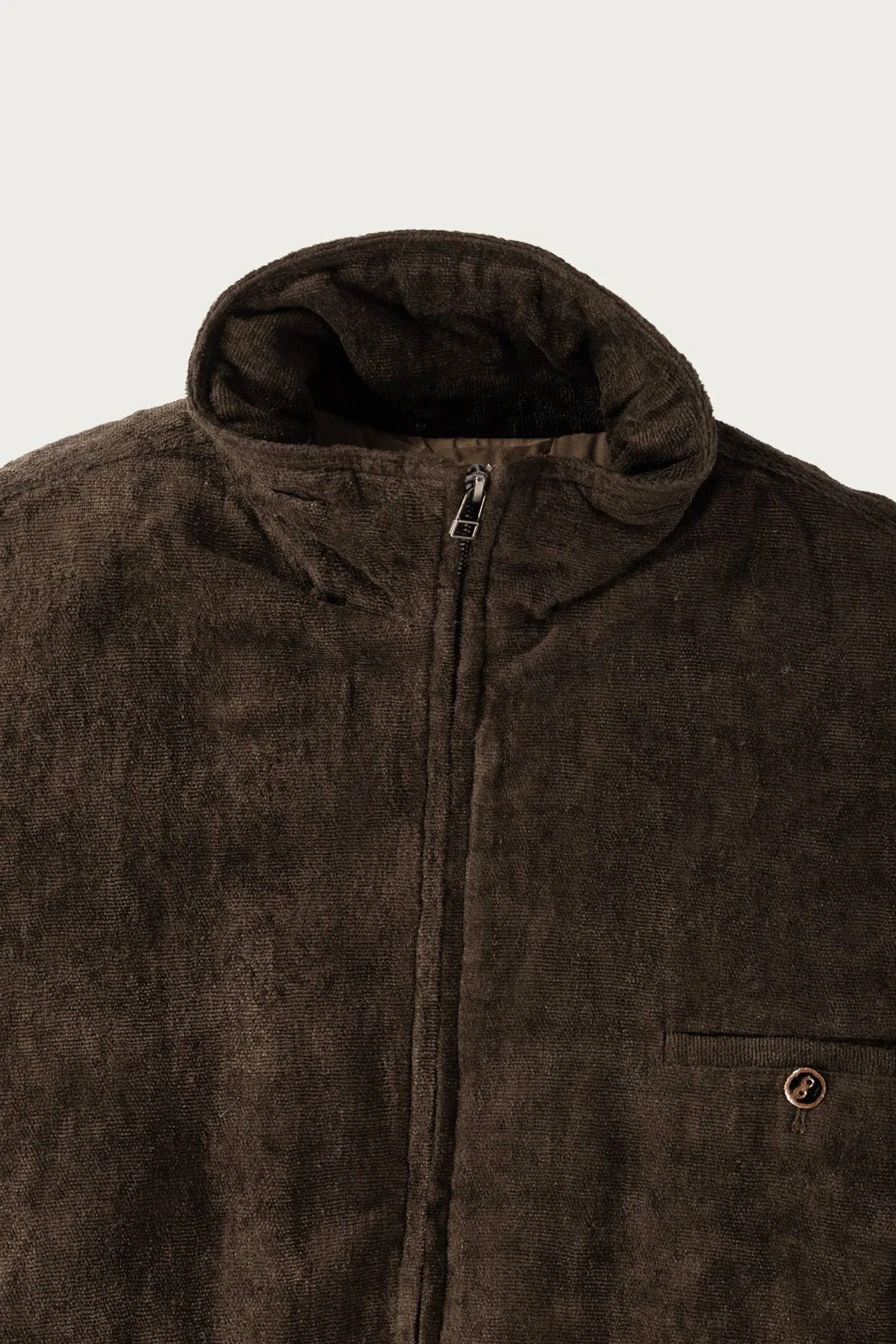 Padded Track Blouson - Carob Linen Velvet sold by Canoe Club product image thumbnail 2