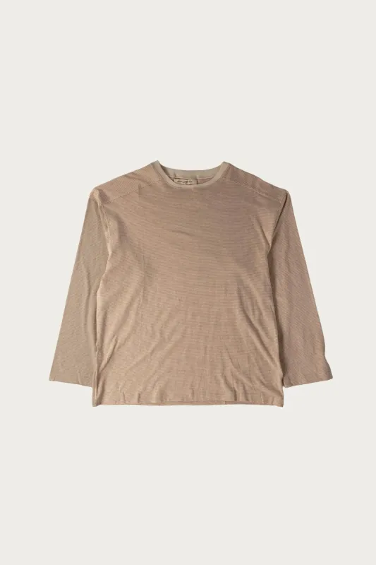 Long Sleeve Arc Tee - Natural Stripe made by Canoe Club