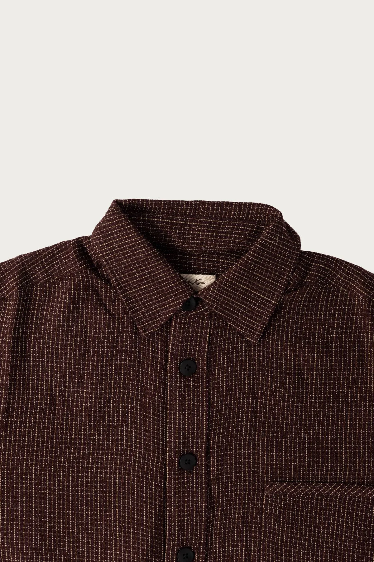 Easy Shirt - Burgundy Fine Wool Check sold by Canoe Club product image thumbnail 2