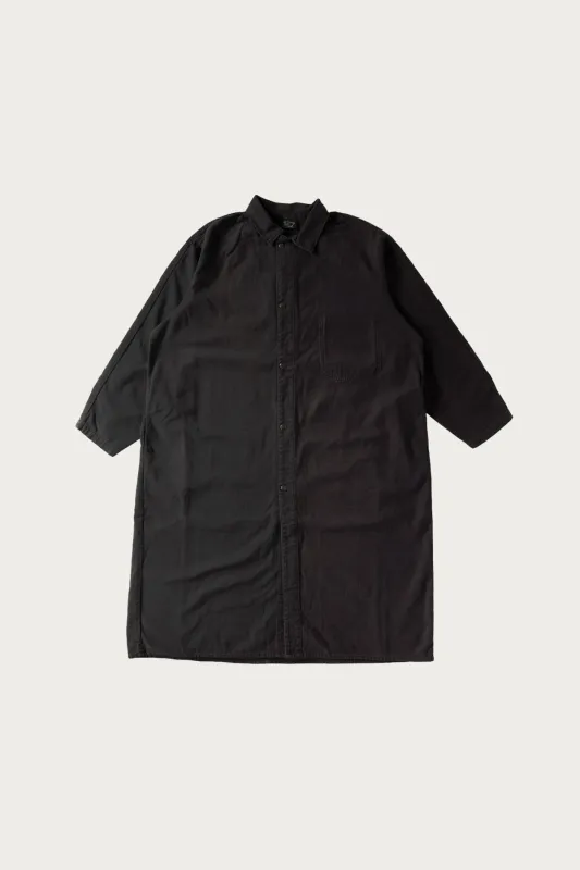 Reverse Sateen Simple Work Coat Vintage Washed - Black made by orSlow