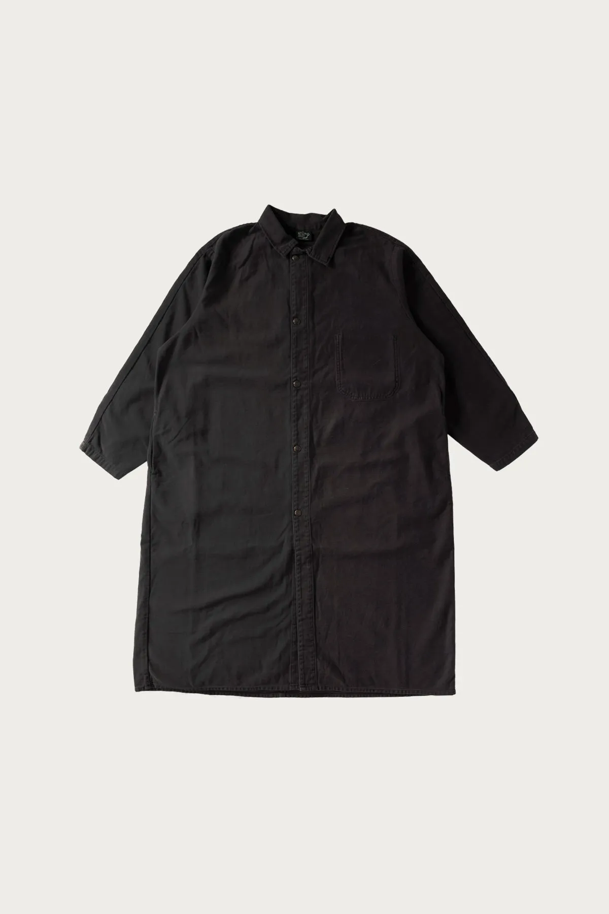 Reverse Sateen Simple Work Coat Vintage Washed - Black sold by Canoe Club