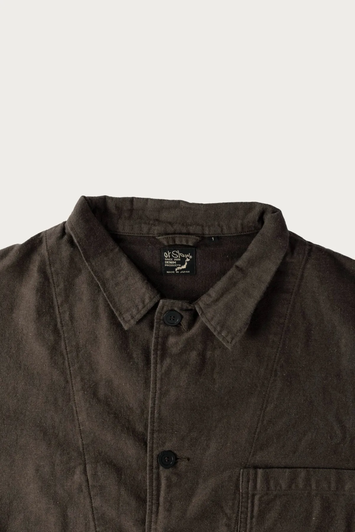Cotton Linen Moleskin Relax Fit Simple Work Jacket - Charcoal Grey sold by Canoe Club product image thumbnail 2