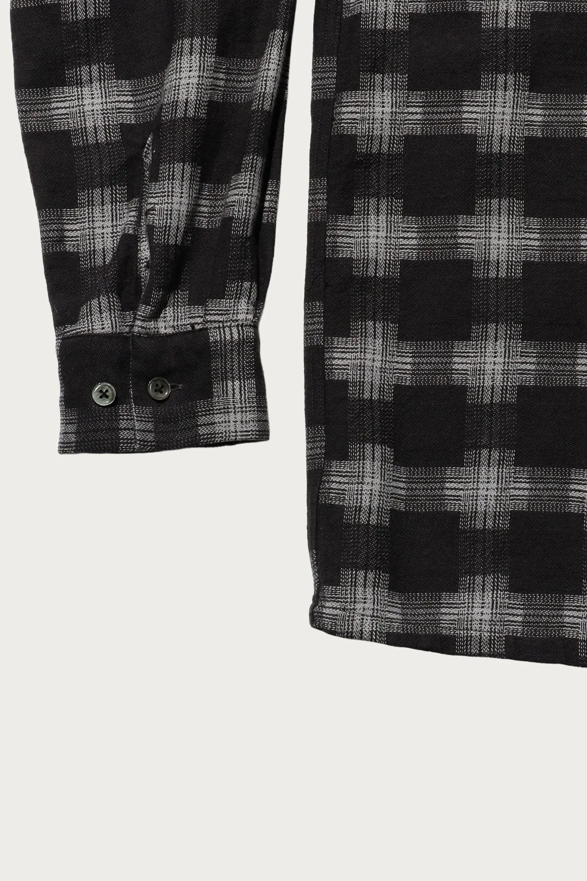 Open Collar Brushed Satin Plaid - Black sold by Canoe Club product image thumbnail 3
