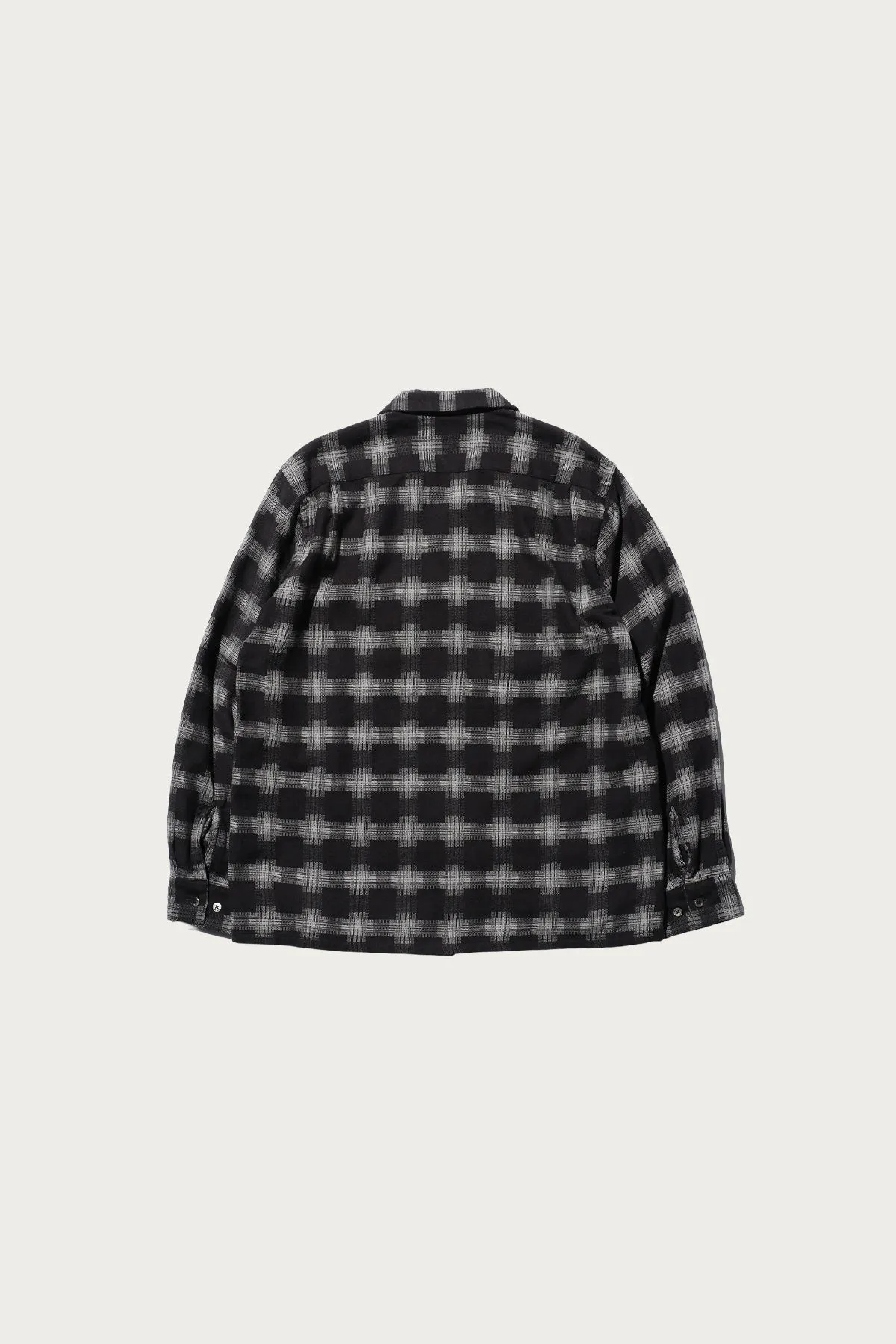 Open Collar Brushed Satin Plaid - Black sold by Canoe Club product image thumbnail 2