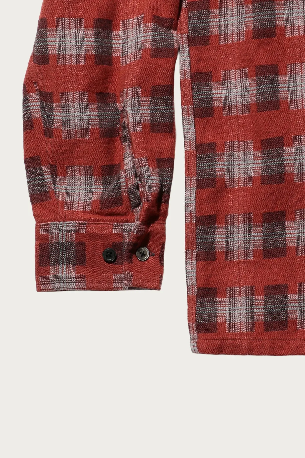 Open Collar Brushed Satin Plaid - Red sold by Canoe Club product image thumbnail 3