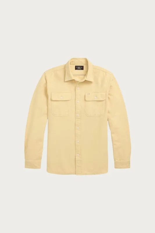 Brushed Chamois Workshirt - Faded Yellow sold by Canoe Club