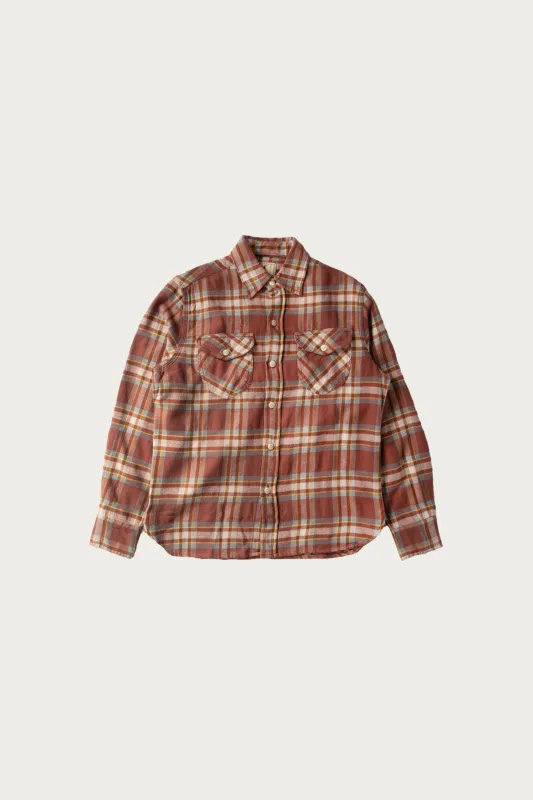 Washed Flannel Workshirt - Autumn Rust made by Wythe NY