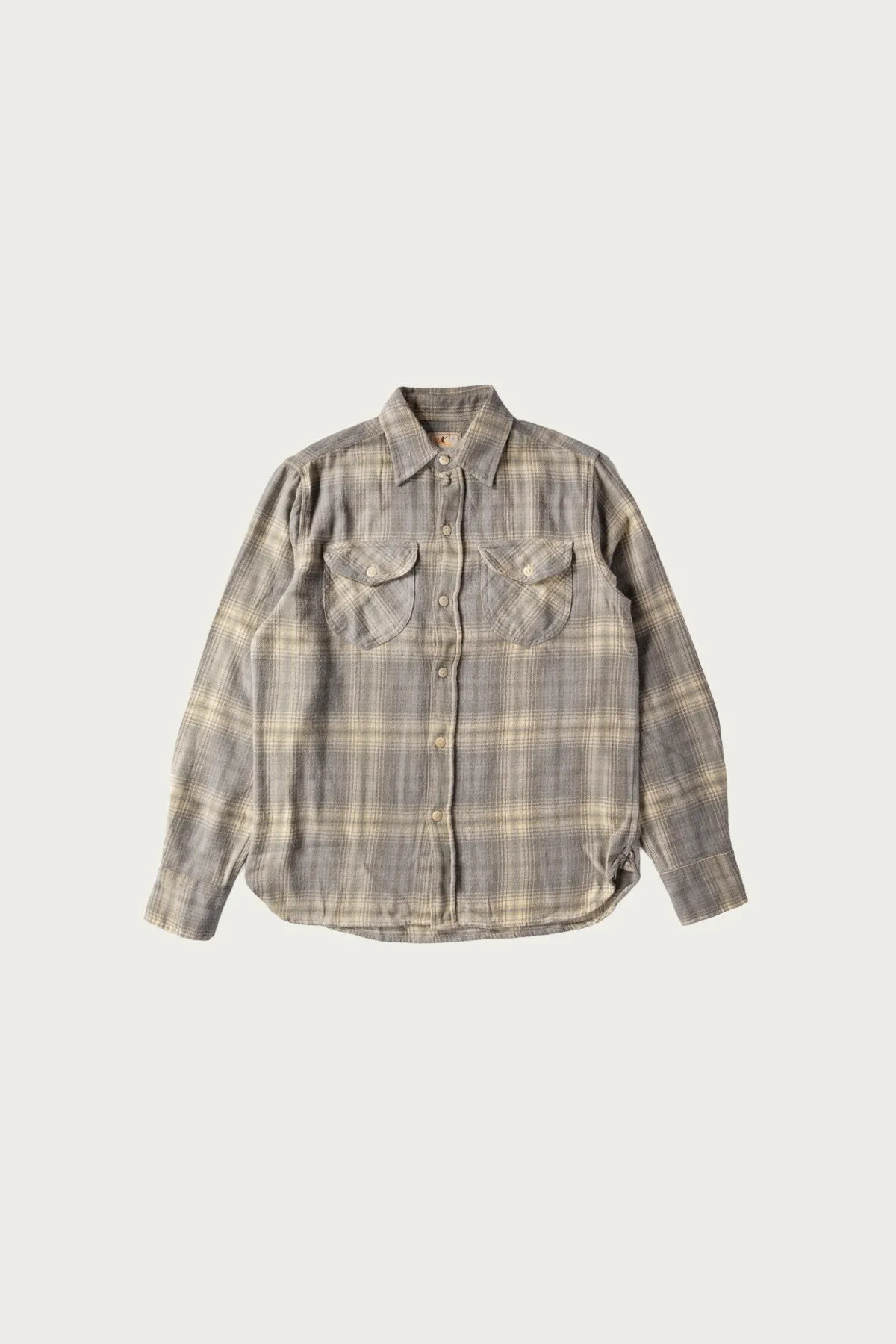 Washed Flannel Workshirt - Late Frost sold by Canoe Club