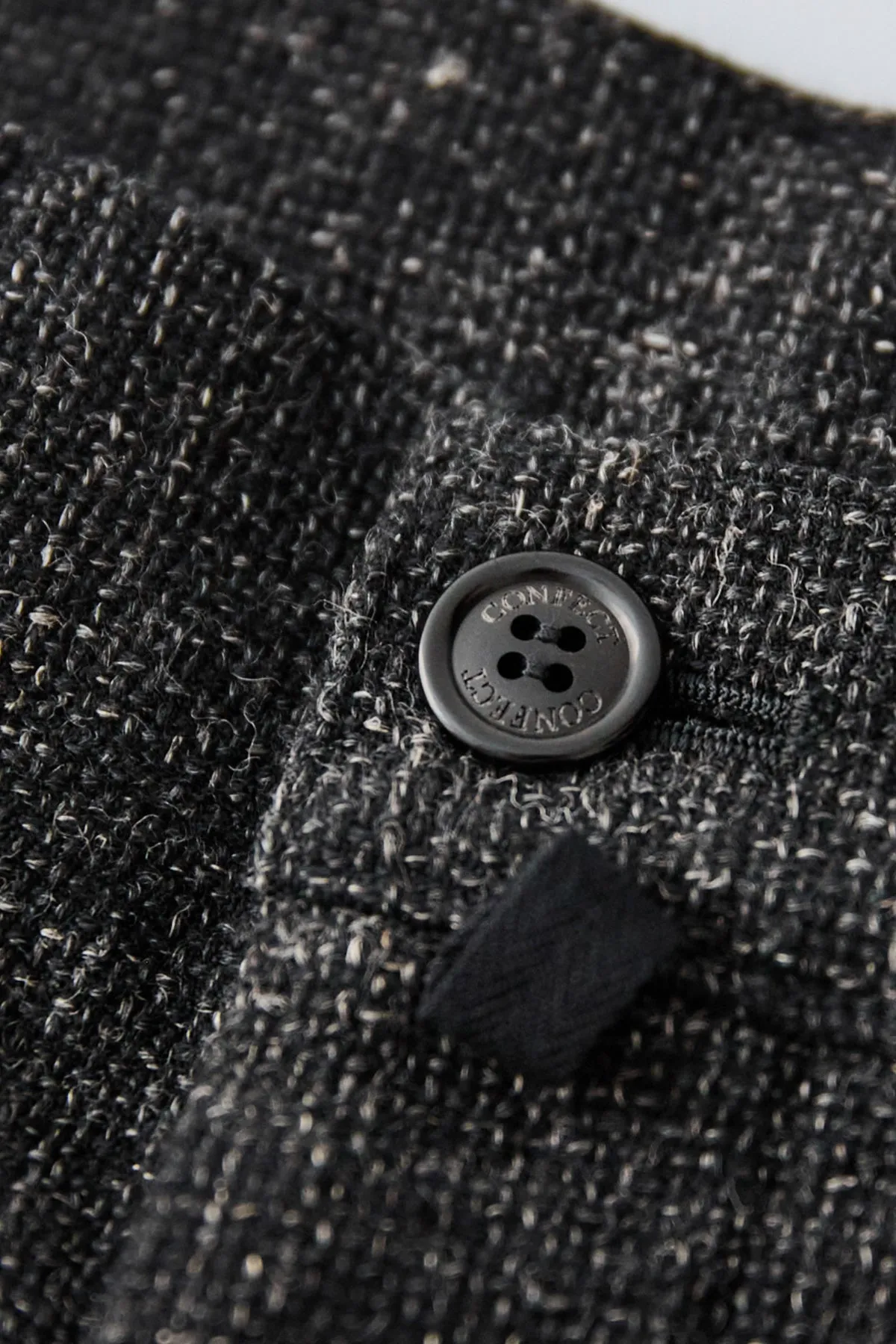 Wool Cotton Linen Melange Tweed Trousers - Black sold by Canoe Club product image thumbnail 4