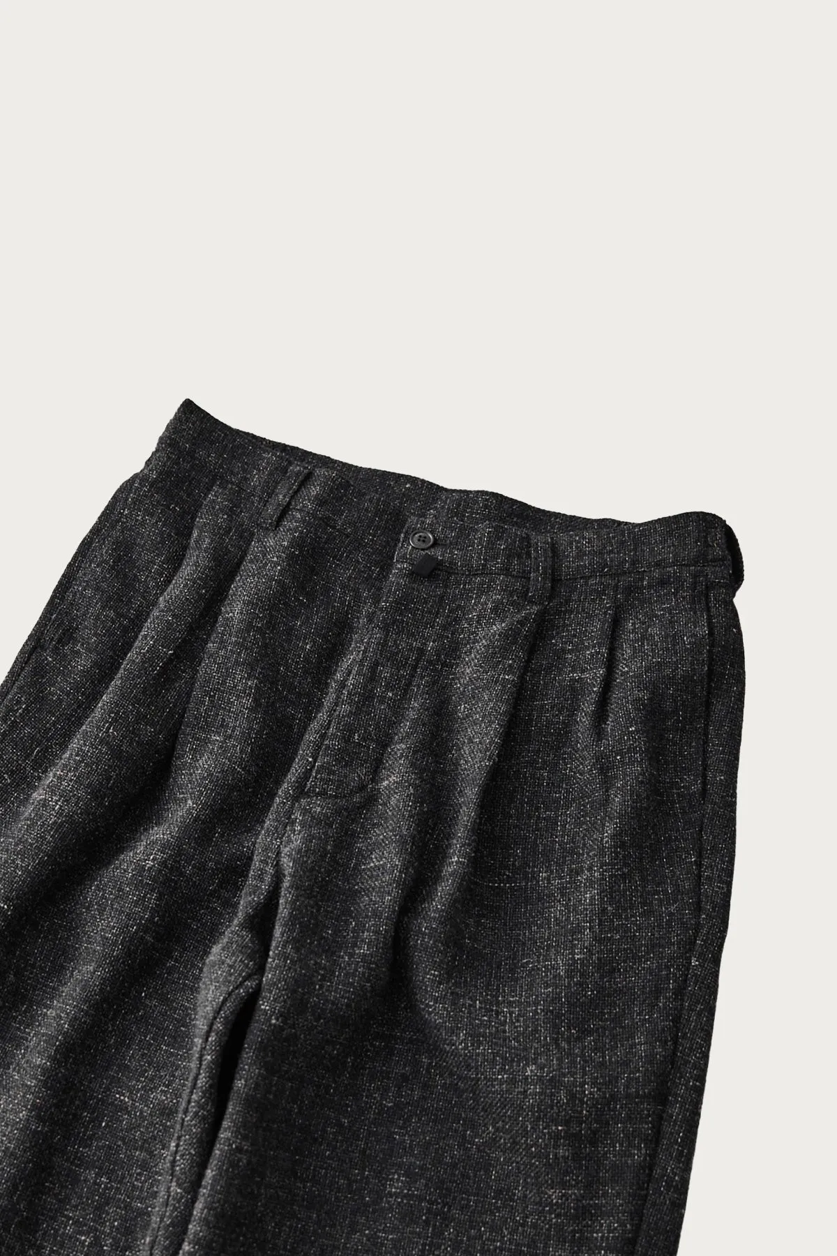 Wool Cotton Linen Melange Tweed Trousers - Black sold by Canoe Club product image thumbnail 3