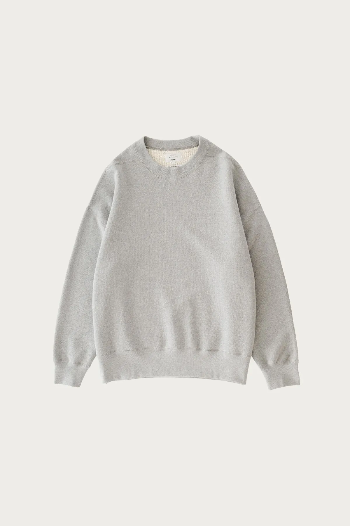 Studio Nicholson x Beams+ Holly Jersey Sweat - Grey Marl sold by Canoe Club