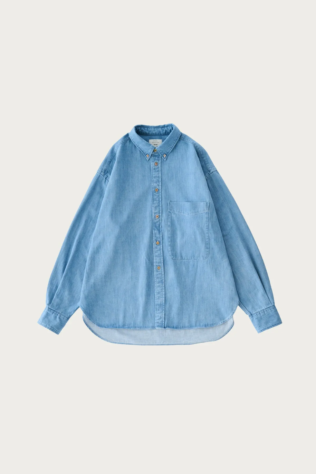Studio Nicholson x Beams+ Lisa Denim Shirt - Faded Wash sold by Canoe Club
