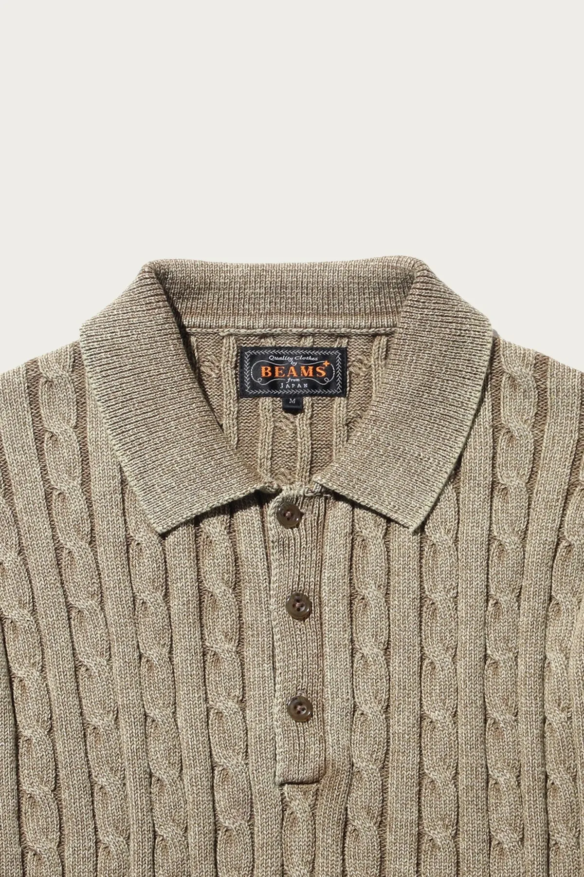 Cable Polo Pigment Dyed Yarn - Beige sold by Canoe Club product image thumbnail 2