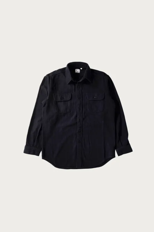 Organic Cotton Relax Fit Flannel Shirt - Navy sold by Canoe Club