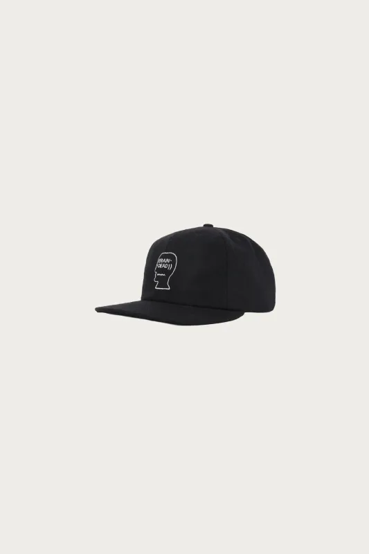 Flannel Logo Head 6 Panel Hat - Black made by Brain Dead