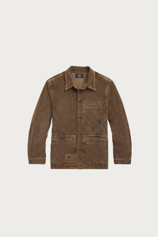 Repaired Corduroy Overshirt - Repaired Brown sold by Canoe Club