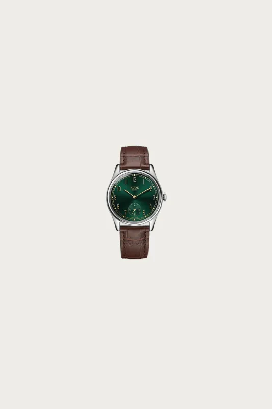 Old Smith 90-0001 - Green Dial/Silver Case/Brown Leather Strap made by Canoe Club