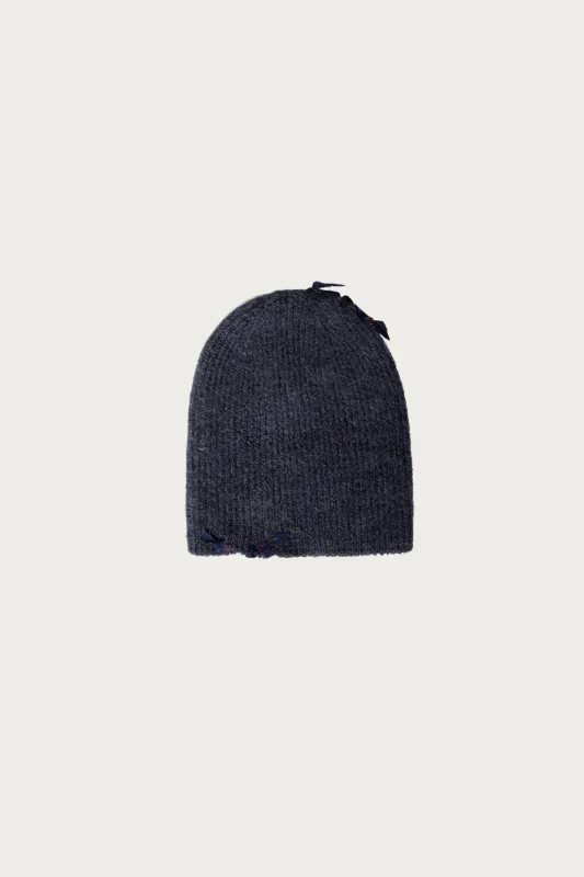 Silk Mohair Sparkle Beanie - Shadow Moon made by Cottle