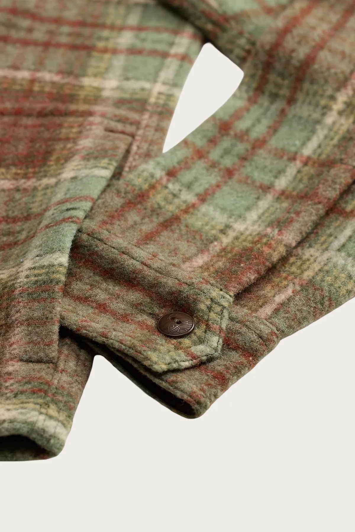 Plaid Wool-Blend Workshirt - Green/Multi sold by Canoe Club product image thumbnail 5