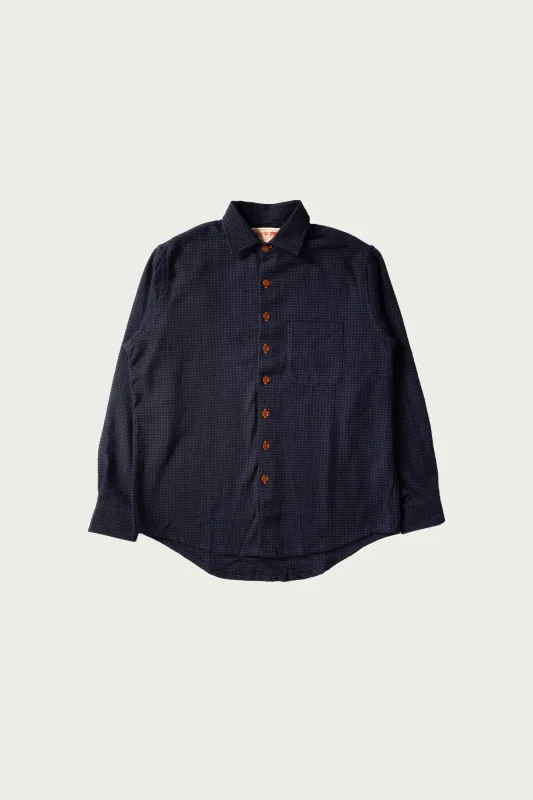 Wooly Gingham One Pocket Shirt - Navy made by Canoe Club
