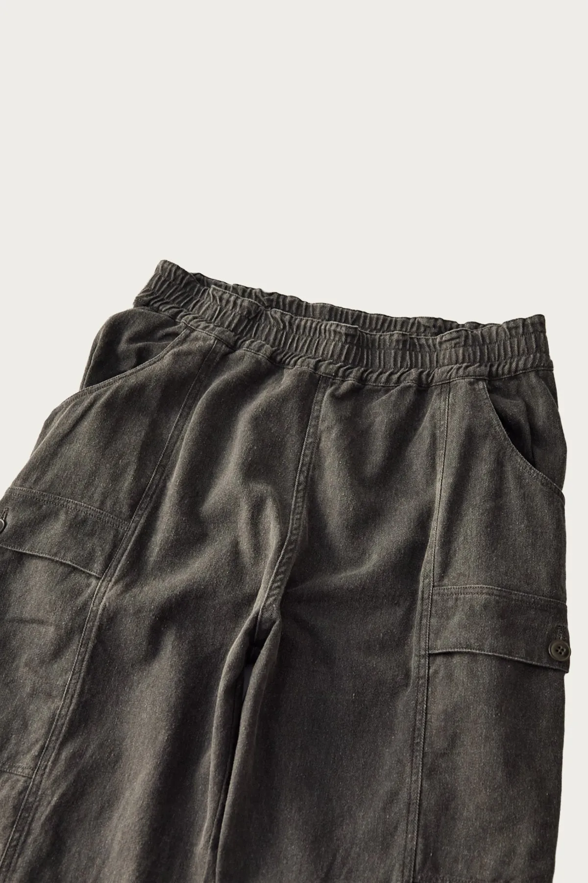 Cotton Linen Pigment-Coated Gear Pants - Ink Black sold by Canoe Club product image thumbnail 2