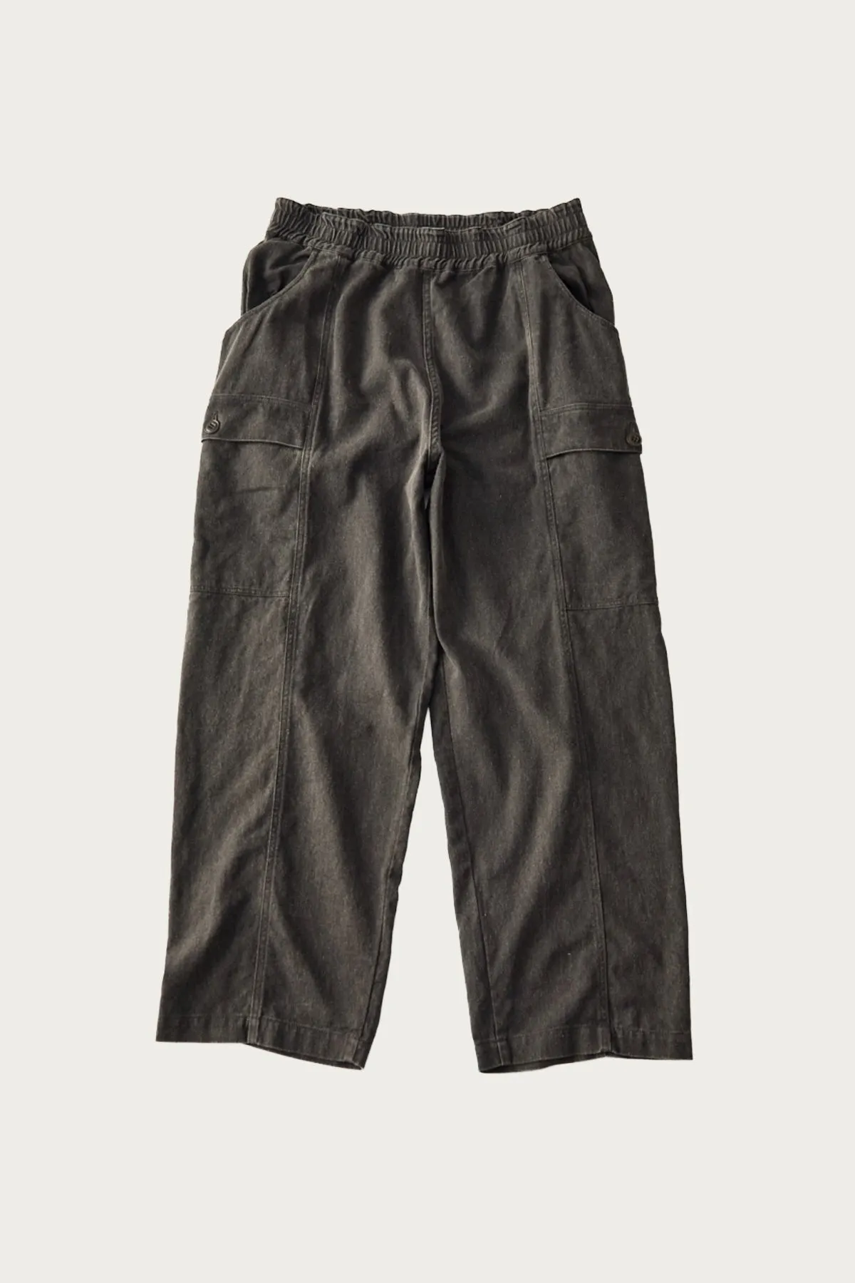Cotton Linen Pigment-Coated Gear Pants - Ink Black sold by Canoe Club