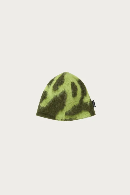Mohair Burly Runningman Beanie - Chartreuse made by Gramicci