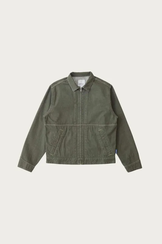 Japanese Slub Denim Jacket - Dark Sage made by Gramicci