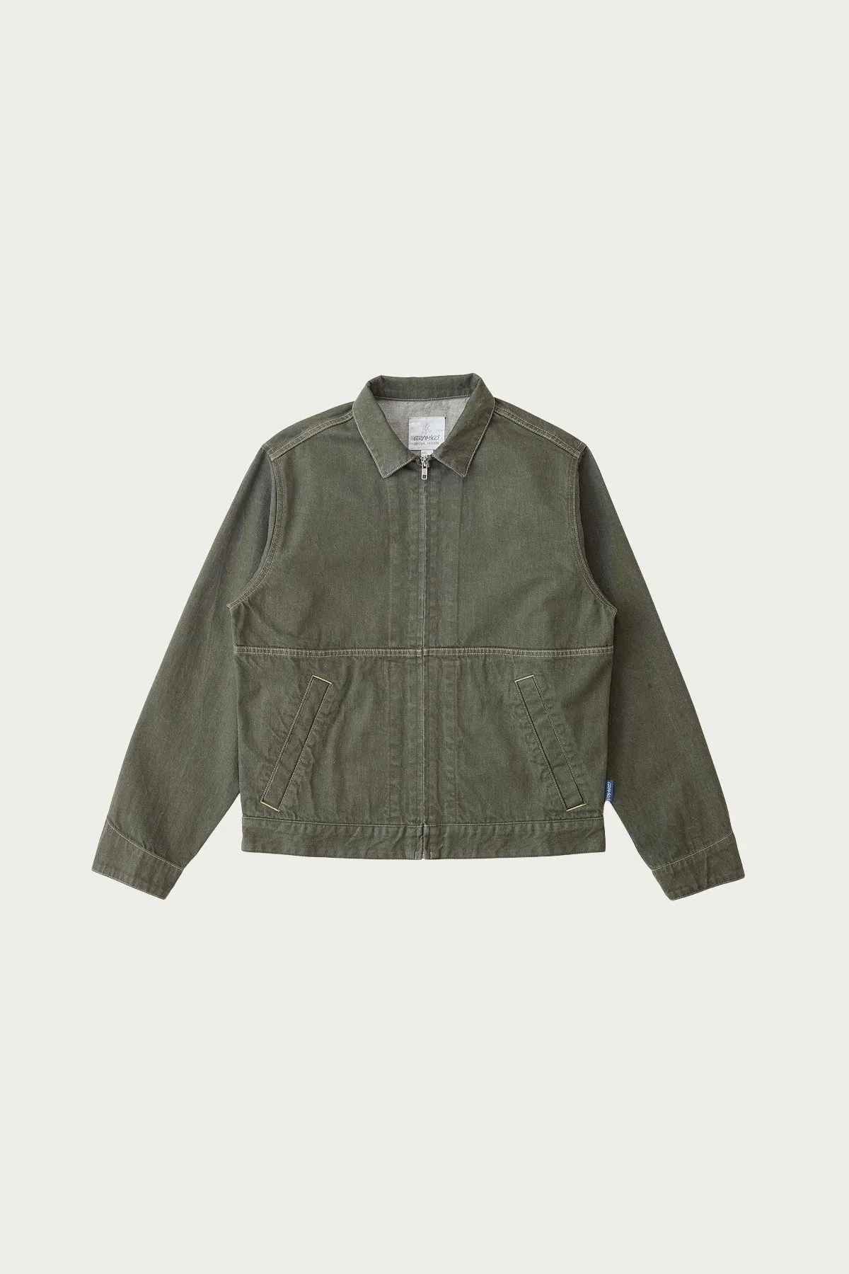 Japanese Slub Denim Jacket - Dark Sage sold by Canoe Club