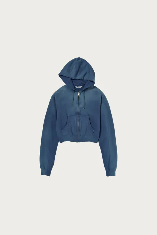 Product Dyed Pima Light Sweat Zip Parka - Light Navy made by Auralee