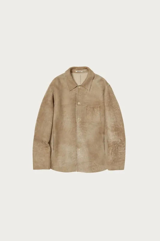Merino Mouton Shirt Blouson - Beige made by Auralee
