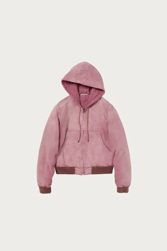 Product Dyed Organic Cotton Duck Short Zip Parka - Faded Burgundy sold by Canoe Club